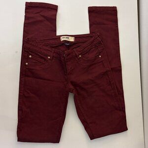 Garage stretch burgundy skinny jeans size 1